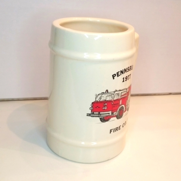 BEER Stein Firetruck Christmas Season Winter Reads Pennsburg 1977 Fire Co. #1 - Picture 2 of 13
